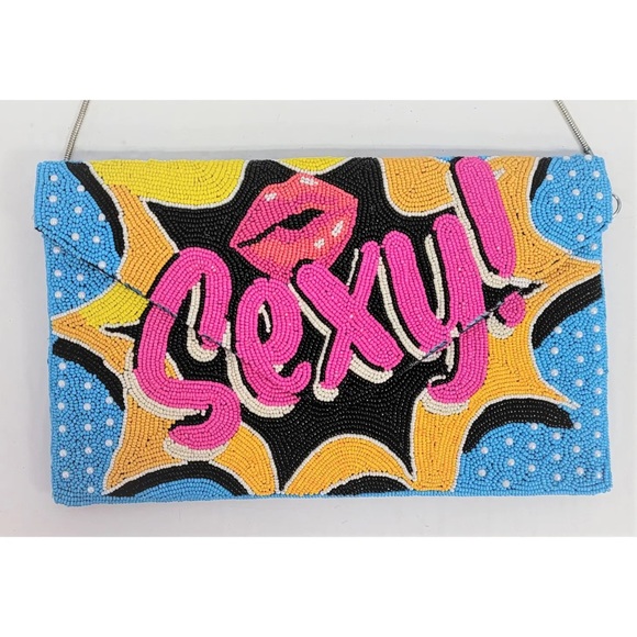 NEW! But First Tequila Beaded Intricate Handmade Quality Beaded Crossbody Clutch - Picture 10 of 16